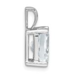 14k White Gold 2 1/2 carat Lab Grown Diamond VS/SI+ G+ Radiant Complete Four Prong Pendant - Image 2