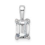 14k White Gold 1 carat Lab Grown Diamond VS/SI+ G+ Emerald Complete Four Prong Pendant