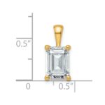 14k 2 1/2 carat Lab Grown Diamond VS/SI+ G+ Emerald Complete Four Prong Pendant - Image 4