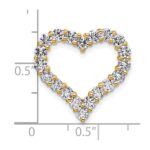 14k 1 1/2 carat Lab Grown Diamond VS/SI+ G+ Complete Heart Chain Slide Pendant - Image 4