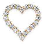 14k 3 carat Lab Grown Diamond VS/SI+ G+ Complete Heart Chain Slide Pendant