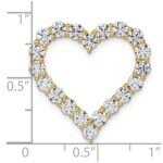 14k 3 carat Lab Grown Diamond VS/SI+ G+ Complete Heart Chain Slide Pendant - Image 4