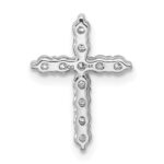 14k White Gold 1/3 carat Lab Grown Diamond VS/SI+ G+ Complete Cross Chain Slide Pendant - Image 3
