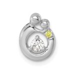 14k WG  1 Birthstone and Dia Mother/Child Chain Slide Semi-mount - Image 2