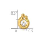 14k 1 Birthstone and Dia Mother/Child Chain Slide Semi-mount - Image 5