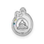 14k WG 2 Birthstone and Dia Mother/Child Chain Slide Semi-mount - Image 4