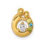 14k 3 Birthstone and Dia Mother/Child Chain Slide Semi-mount - Image 2