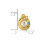 14k 3 Birthstone and Dia Mother/Child Chain Slide Semi-mount - Image 5