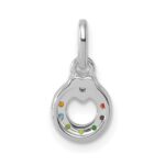 14k WG Dia. Heart w/7 Birthstone Mother's Circle Pend Semi-Mount - Image 4