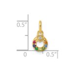 14k Dia Heart w/ 7 Birthstone Mother's Circle Pendant Semi-Mount - Image 5