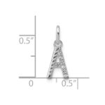 14k White Gold Twisted with .05 ct. Diamond Initial A Charm - Image 4