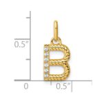 14k Twisted with .05 ct. Diamond Initial B Charm - Image 4