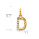 14k Twisted with .05 ct. Diamond Initial D Charm - Image 4