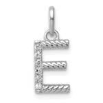 14k White Gold Twisted .05 ct. Diamond Initial E Charm