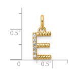 14k Twisted with .05 ct. Diamond Initial E Charm - Image 4