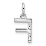 14k White Gold Twisted .05 ct. Diamond Initial F Charm - Image 3