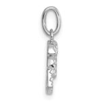 14k White Gold Twisted .07 ct. Diamond Initial G Charm - Image 2