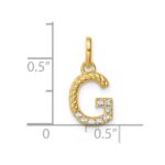 14k Twisted .07 ct. Diamond Initial G Charm - Image 4