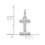 14k White Gold Twisted .05 ct. Diamond Initial I Charm - Image 4