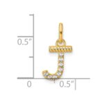 14k Twisted .07 ct. Diamond Initial J Charm - Image 4