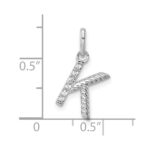 14k White Gold Twisted .05 Ct. Diamond Initial K Charm - Image 4
