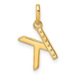 14k Twisted .05 ct. Diamond Initial K Charm - Image 3