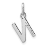 14k White Gold Twisted .05 ct. Diamond Initial N Charm - Image 3