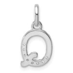 14k White Gold Twisted .07 ct. Diamond Initial Q Charm - Image 3