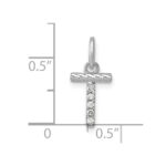14k White Gold Twisted .05 ct. Diamond Initial T Charm - Image 4