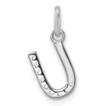14k White Gold Twisted .10 ct. Diamond Initial U Charm - Image 3