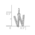 14k White Gold Twisted .05 ct. Diamond Initial W Charm - Image 4