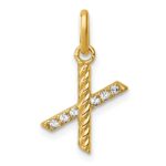 14k Twisted .05 ct. Diamond Initial X Charm