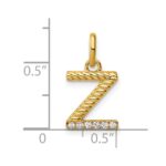 14k Twisted .05 ct. Diamond Initial Z Charm - Image 4