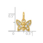 14K Polished Diamond Butterfly Pendant - Image 4
