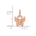 14K Rose Gold Polished Diamond Butterfly Charm - Image 4