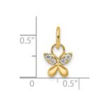 14K Polished Diamond Butterfly Charm - Image 4