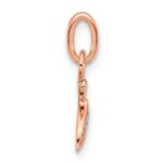 14K Rose Gold Polished Diamond Whale Tail Charm - Image 2