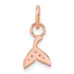 14K Rose Gold Polished Diamond Whale Tail Charm - Image 3