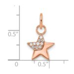 14K Rose Gold Polished 1/10 carat Diamond Star Charm - Image 4