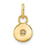 14K Polished and Grooved Diamond Circle Charm - Image 3