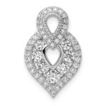 14K White Gold Polished 5/8 carat Diamond Fancy Chain Slide