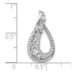 14K White Gold Polished 5/8 carat Diamond Teardrop Chain Slide - Image 4