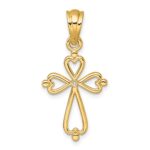 14k Diamond Accented Cross Pendant