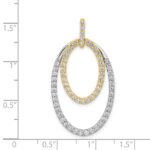 14k Two-tone 1 carat Diamond Double Oval Pendant - Image 4