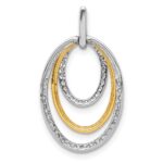 10k Two-tone 1/4ct. Diamond Fancy Triple Oval Pendant - Image 3