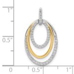 10k Two-tone 1/4ct. Diamond Fancy Triple Oval Pendant - Image 4