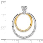 14k Two-tone 1/2 carat Diamond Fancy Double Circle Pendant - Image 4