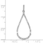 14k White Gold 1/2 carat Diamond Teardrop Pendant - Image 4