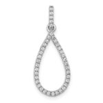 14k White Gold 1/4 carat Diamond Teardrop Pendant