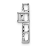 14k White Gold Graduated Diamond and Rectangle Sapphire Fancy Chain Slide - Image 2